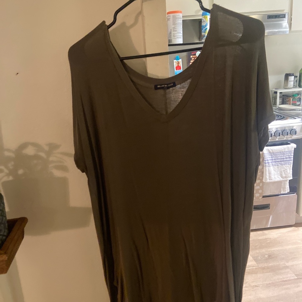 Brandy Melville Olive oversized v-neck
